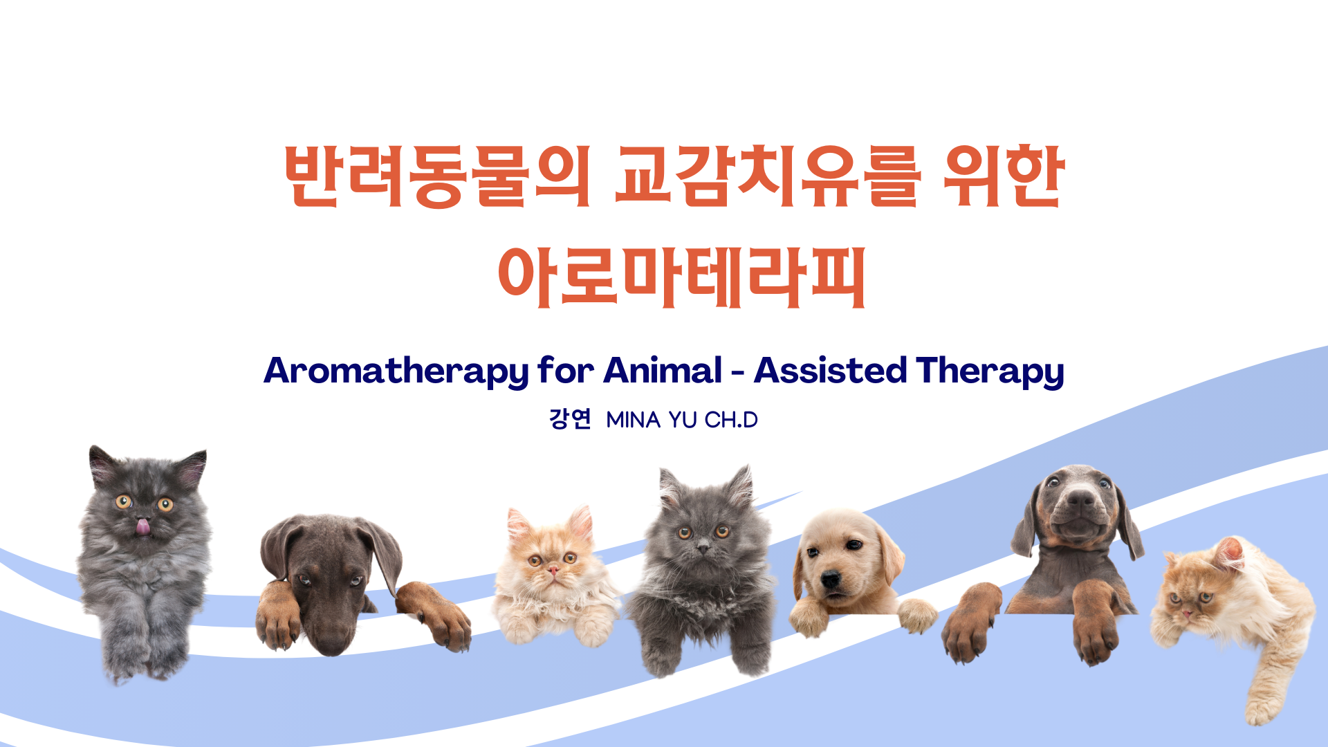 유미나 강의자료 표지: 반려동물의 교감치유를 위한 아로마테라피